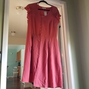 NWT PLUS SIZE Fit n' flair button front Mauve dress